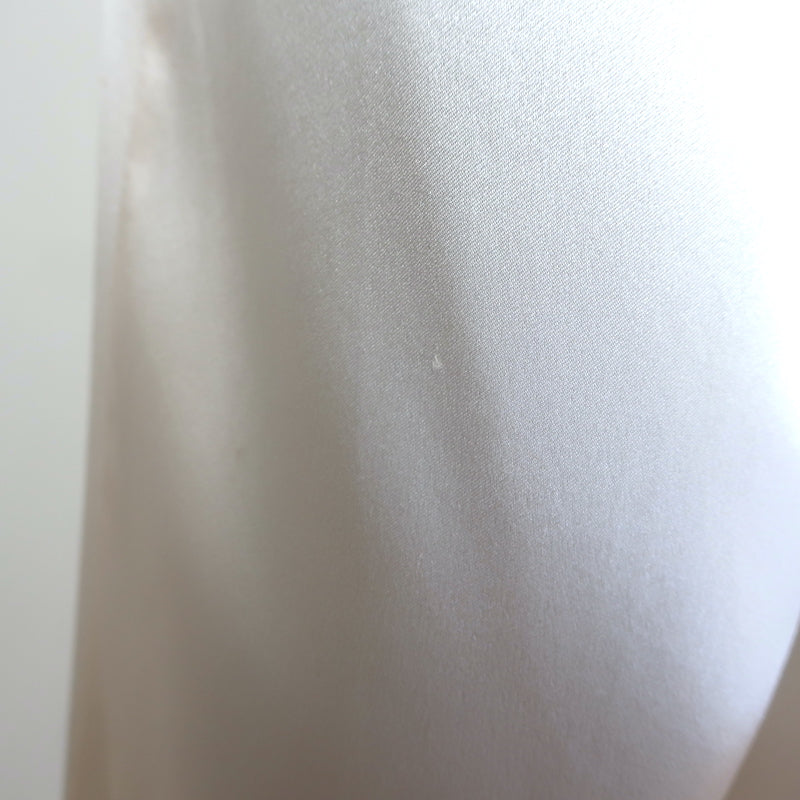 3.1 Phillip Lim twist-neck silk satin blouse, ivory long-sleeve, authentic pre-owned luxury top (size 6)