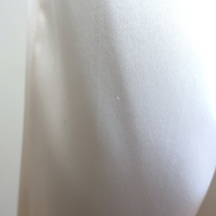 3.1 Phillip Lim twist-neck silk satin blouse, ivory long-sleeve, authentic pre-owned luxury top (size 6)