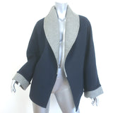 Ralph Lauren Black Label Two-Tone Belted Wrap Jacket Navy/Gray Size 8