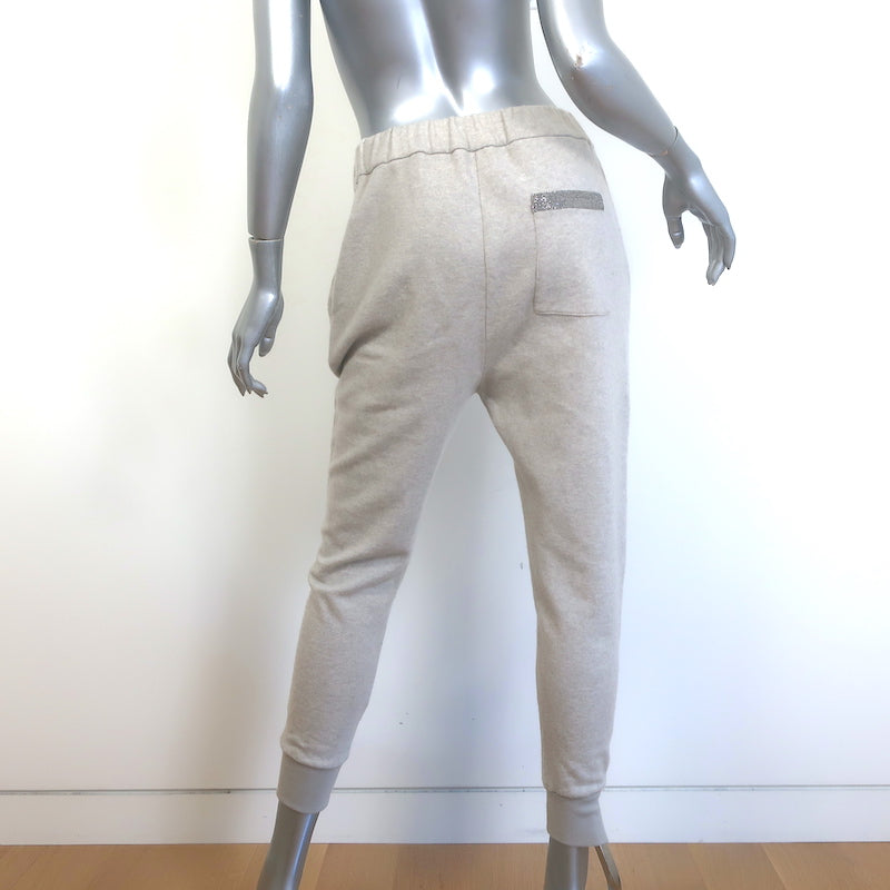 Brunello Cucinelli Monili-Trim Cashmere Hoodie &amp; Sweatpants Oatmeal Size Small