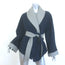 Ralph Lauren Black Label Two-Tone Belted Wrap Jacket Navy/Gray Size 8