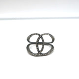 Interlocking Oxidized Diamond Ring Size 6