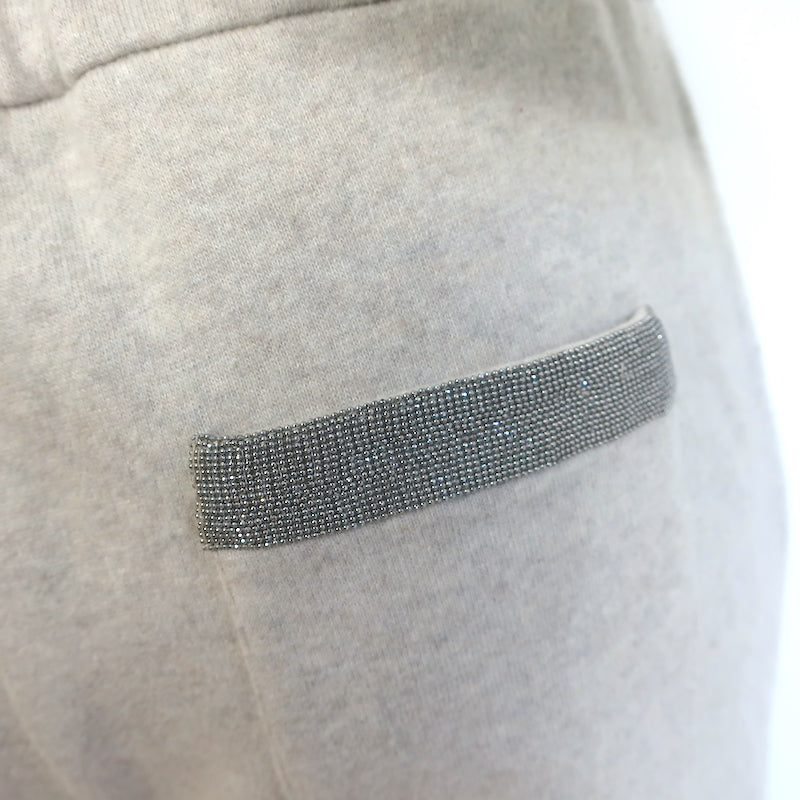 Brunello Cucinelli Monili-Trim Cashmere Hoodie &amp; Sweatpants Oatmeal Size Small