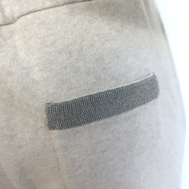 Brunello Cucinelli Monili-Trim Cashmere Hoodie &amp; Sweatpants Oatmeal Size Small