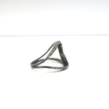 Interlocking Oxidized Diamond Ring Size 6