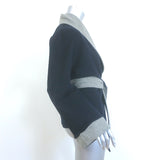Ralph Lauren Black Label Two-Tone Belted Wrap Jacket Navy/Gray Size 8