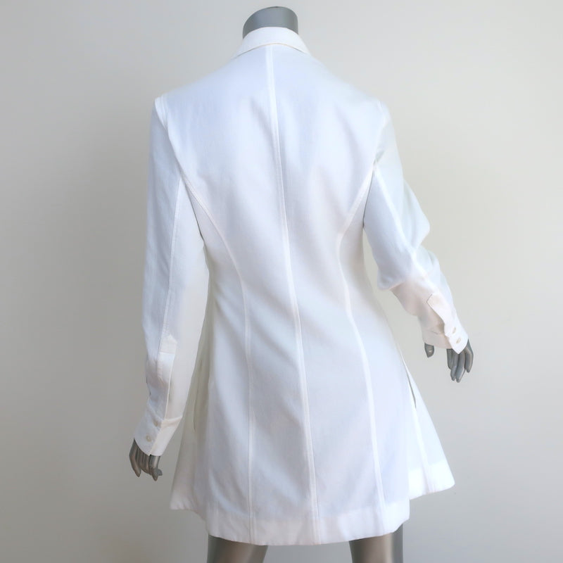 Stella McCartney Shirtdress Leila White Cotton Pique Size 40 Long Sleeve Mini