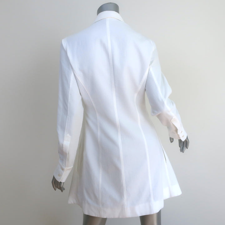 Stella McCartney Shirtdress Leila White Cotton Pique Size 40 Long Sleeve Mini