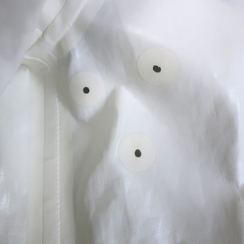 Bottega Veneta Hooded Rain Coat White Coated Linen Size Medium