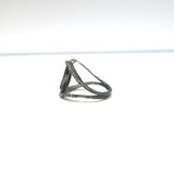 Interlocking Oxidized Diamond Ring Size 6