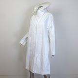 Bottega Veneta Hooded Rain Coat White Coated Linen Size Medium