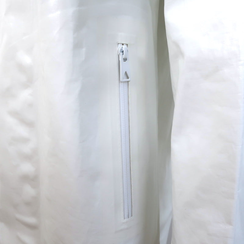 Bottega Veneta Hooded Rain Coat White Coated Linen Size Medium