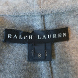 Ralph Lauren Black Label Two-Tone Belted Wrap Jacket Navy/Gray Size 8