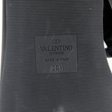 Valentino Roman Stud Ankle Strap Platform Sandals Black Leather Size 39.5 NEW