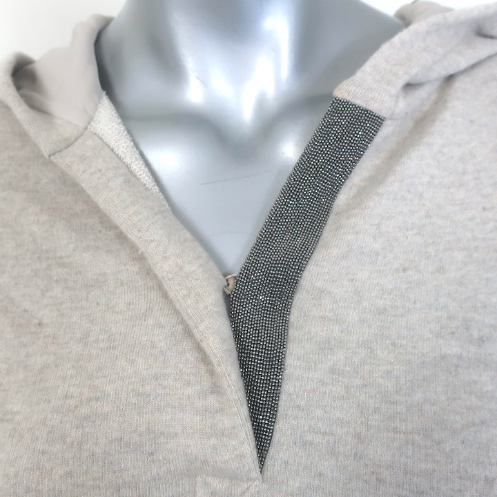 Brunello Cucinelli Monili-Trim Cashmere Hoodie &amp; Sweatpants Oatmeal Size Small