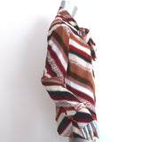 Altuzarra Newberry Tie-Neck Blouse Brown Chevron Striped Silk Size 42