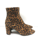Saint Laurent Lou Ankle Boots Leopard Print Suede Size 39.5