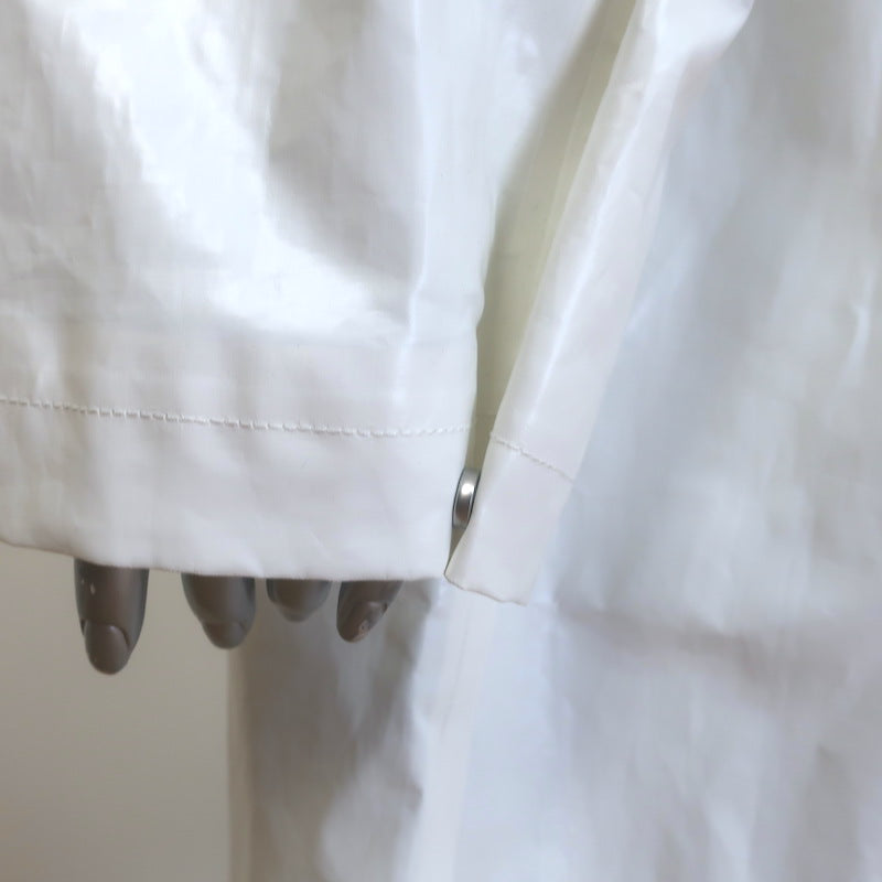 Bottega Veneta Hooded Rain Coat White Coated Linen Size Medium