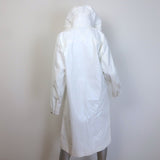 Bottega Veneta Hooded Rain Coat White Coated Linen Size Medium