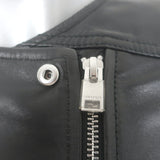 Lamarque Kirsi Cropped Short-Sleeve Leather Biker Jacket Black Size Medium