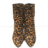 Saint Laurent Lou Ankle Boots Leopard Print Suede Size 39.5