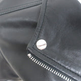 Lamarque Kirsi Cropped Short-Sleeve Leather Biker Jacket Black Size Medium