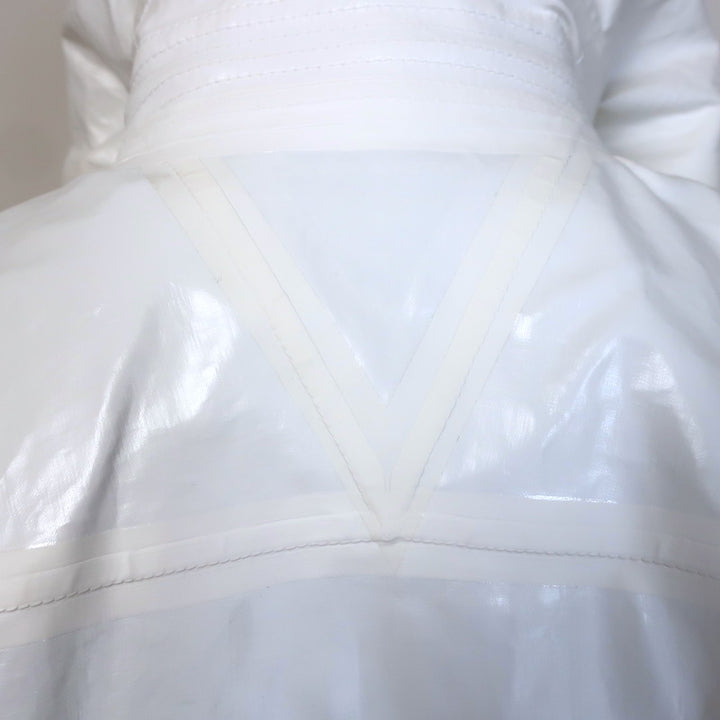 Bottega Veneta Hooded Rain Coat White Coated Linen Size Medium