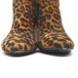 Saint Laurent Lou Ankle Boots Leopard Print Suede Size 39.5