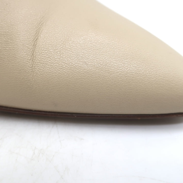 Chloe Oli Pointed Toe Ankle Boots Ivory Leather Size 39