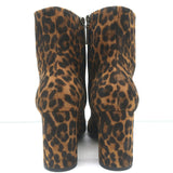 Saint Laurent Lou Ankle Boots Leopard Print Suede Size 39.5