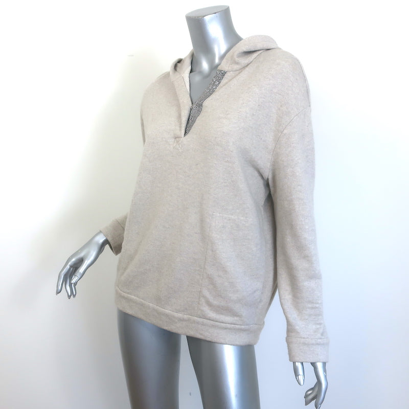 Brunello Cucinelli Monili-Trim Cashmere Hoodie &amp; Sweatpants Oatmeal Size Small