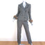 Vintage Yves Saint Laurent Fur-Trimmed Pant Suit Gray Wool Size 36/38