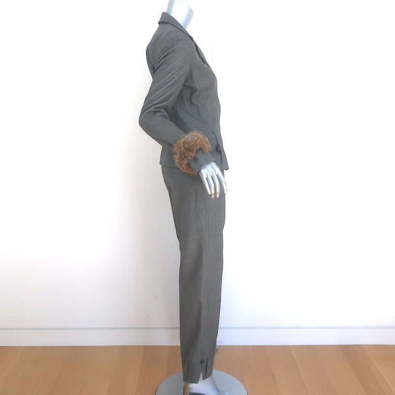 Vintage Yves Saint Laurent Pant suit Sz 36, detail