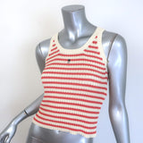 Christian Dior Striped Rib Knit Cardigan & Tank Twinset Red/Ivory Size 34 NEW