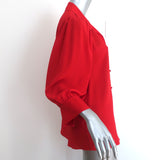 Stella McCartney Reese Button Down Blouse Red Silk Size 44
