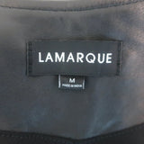 Lamarque Kirsi Cropped Short-Sleeve Leather Biker Jacket Black Size Medium