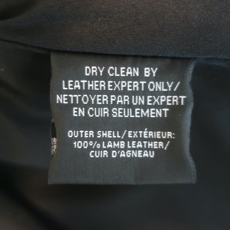 Lamarque Kirsi Cropped Short-Sleeve Leather Biker Jacket Black Size Medium
