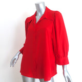 Stella McCartney Reese Button Down Blouse Red Silk Size 44