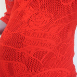 Jean Paul Gaultier Soleil Tattoo Lace Sheath Dress Red Size Medium