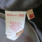 Marni Pleated-Back Blouse Dark Gray Satin Size 40