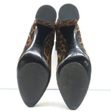 Saint Laurent Lou Ankle Boots Leopard Print Suede Size 39.5