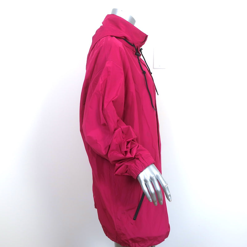 Balenciaga Logo Windbreaker Fuchsia Size 40 Hooded Oversize Jacket