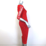 Jean Paul Gaultier Soleil Tattoo Lace Sheath Dress Red Size Medium