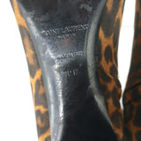 Saint Laurent Lou Ankle Boots Leopard Print Suede Size 39.5