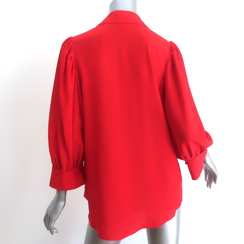 downblouse red dress Universal Standard Plus Size Stretch Cupro Button-Down Blouse