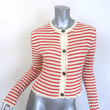 Christian Dior Striped Rib Knit Cardigan & Tank Twinset Red/Ivory Size 34 NEW