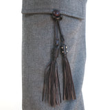 Vintage Yves Saint Laurent Fur-Trimmed Pant Suit Gray Wool Size 36/38