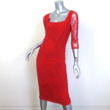 Jean Paul Gaultier Soleil Tattoo Lace Sheath Dress Red Size Medium