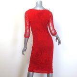 Jean Paul Gaultier Soleil Tattoo Lace Sheath Dress Red Size Medium