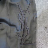 Vintage Yves Saint Laurent Fur-Trimmed Pant Suit Gray Wool Size 36/38